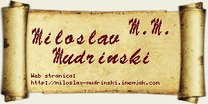 Miloslav Mudrinski vizit kartica